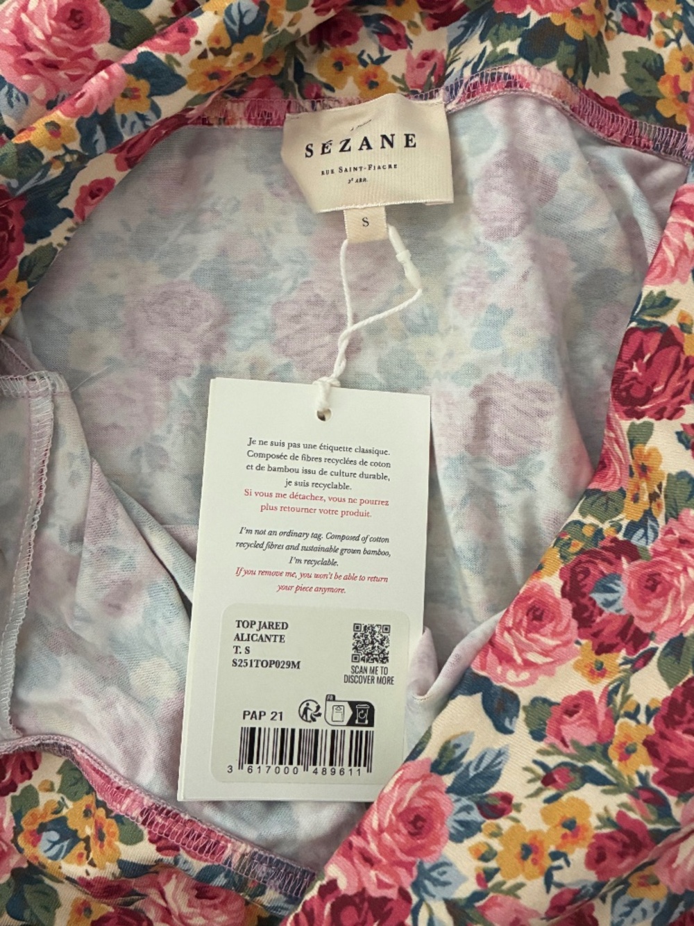 Sézane “Jared” Floral Off-the-Shoulder Blouse